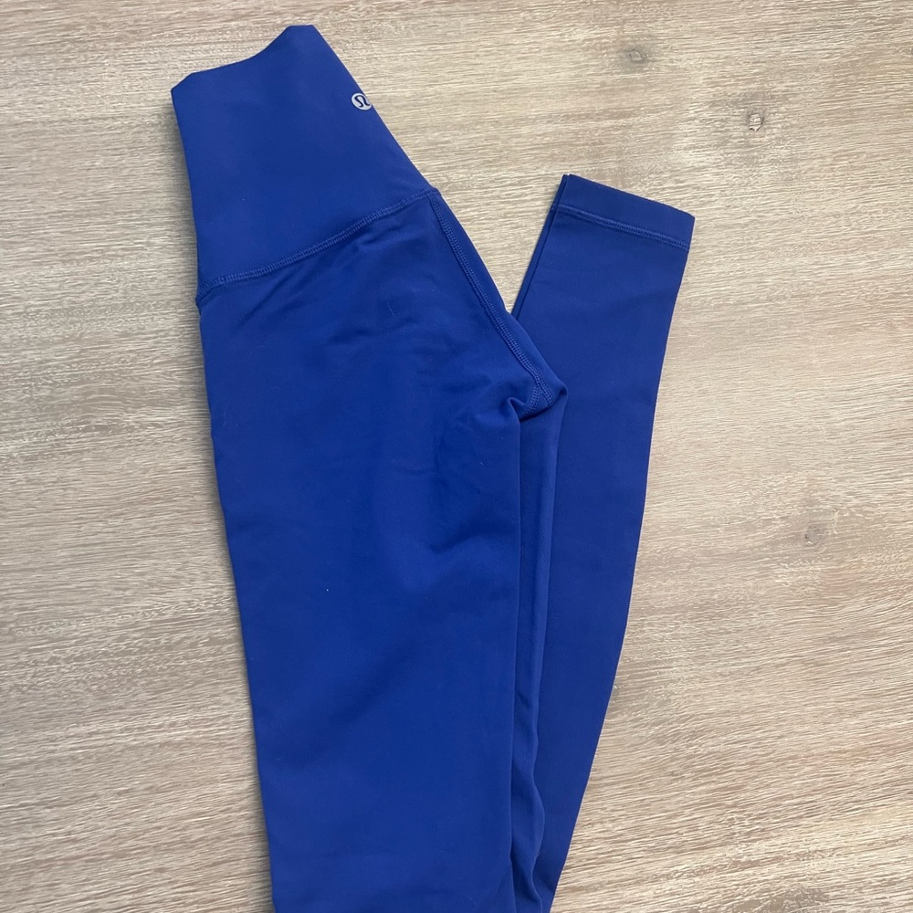 Blue Lululemon yoga pants